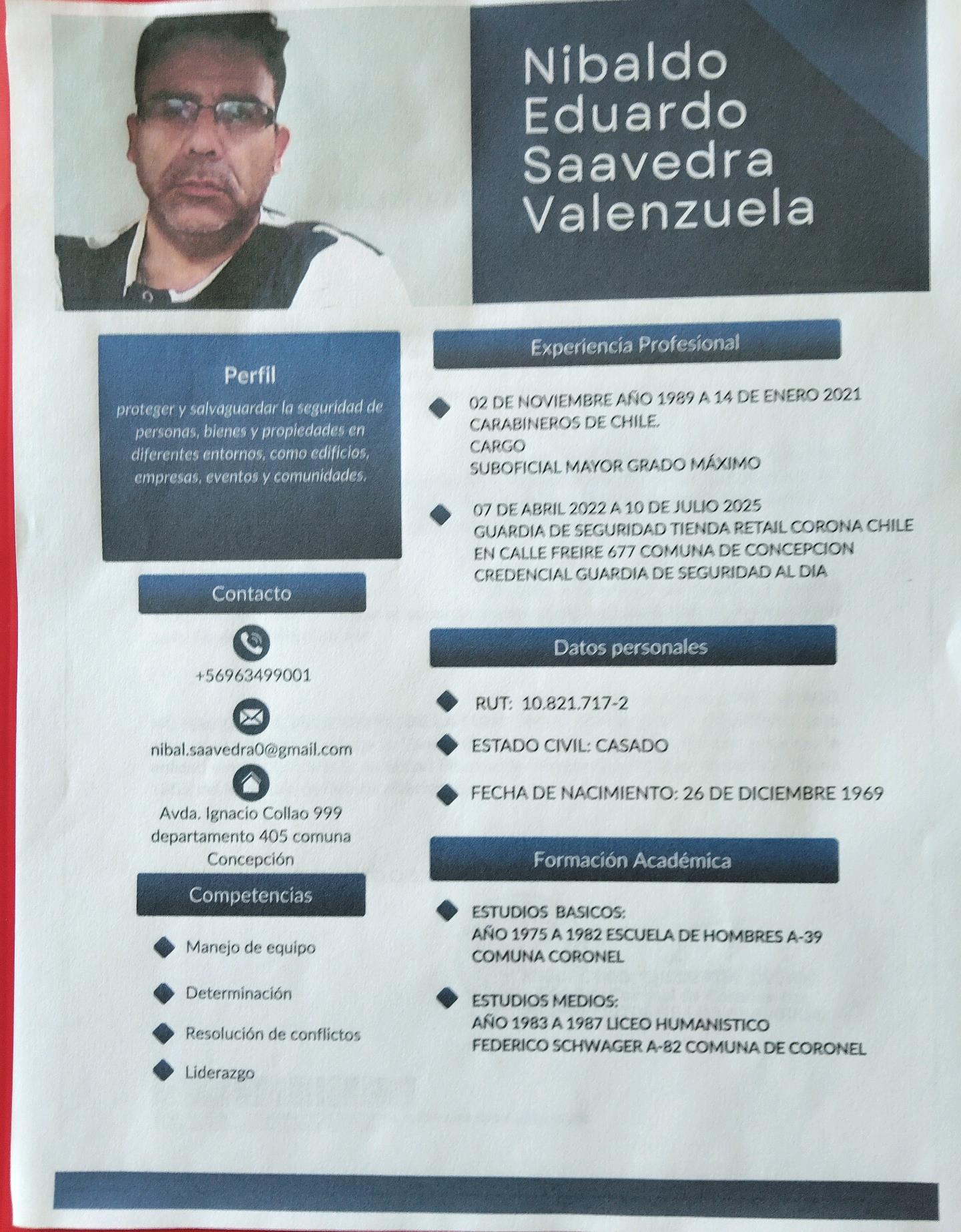 Nibaldo Eduardo Saavedra Valenzuela